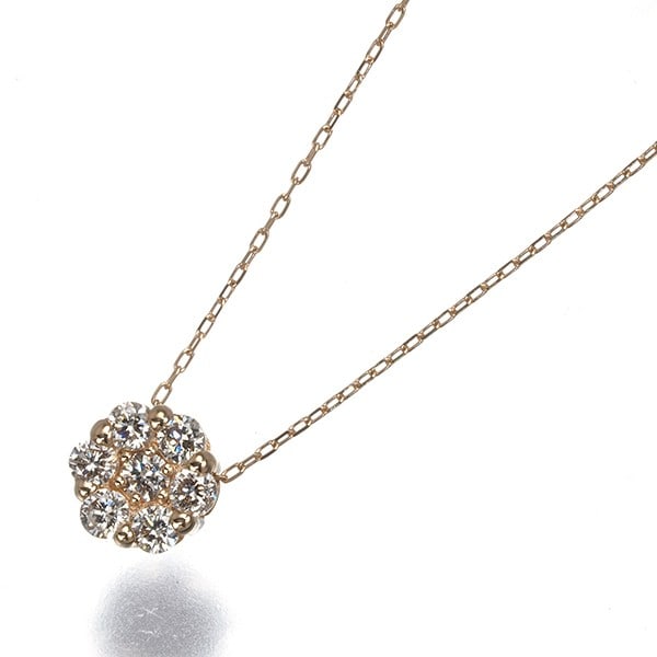 Diamond 0.20Ct Flower Necklace 18K 750 Yellow Gold: Diamond 0.20Ct Flower Necklace 18K 750 Yellow Gold 18k yellow gold pendant features a natural diamond, totaling 0.20ct in carat weight. The delicate necklace measures 36-40cm in length and showcases t