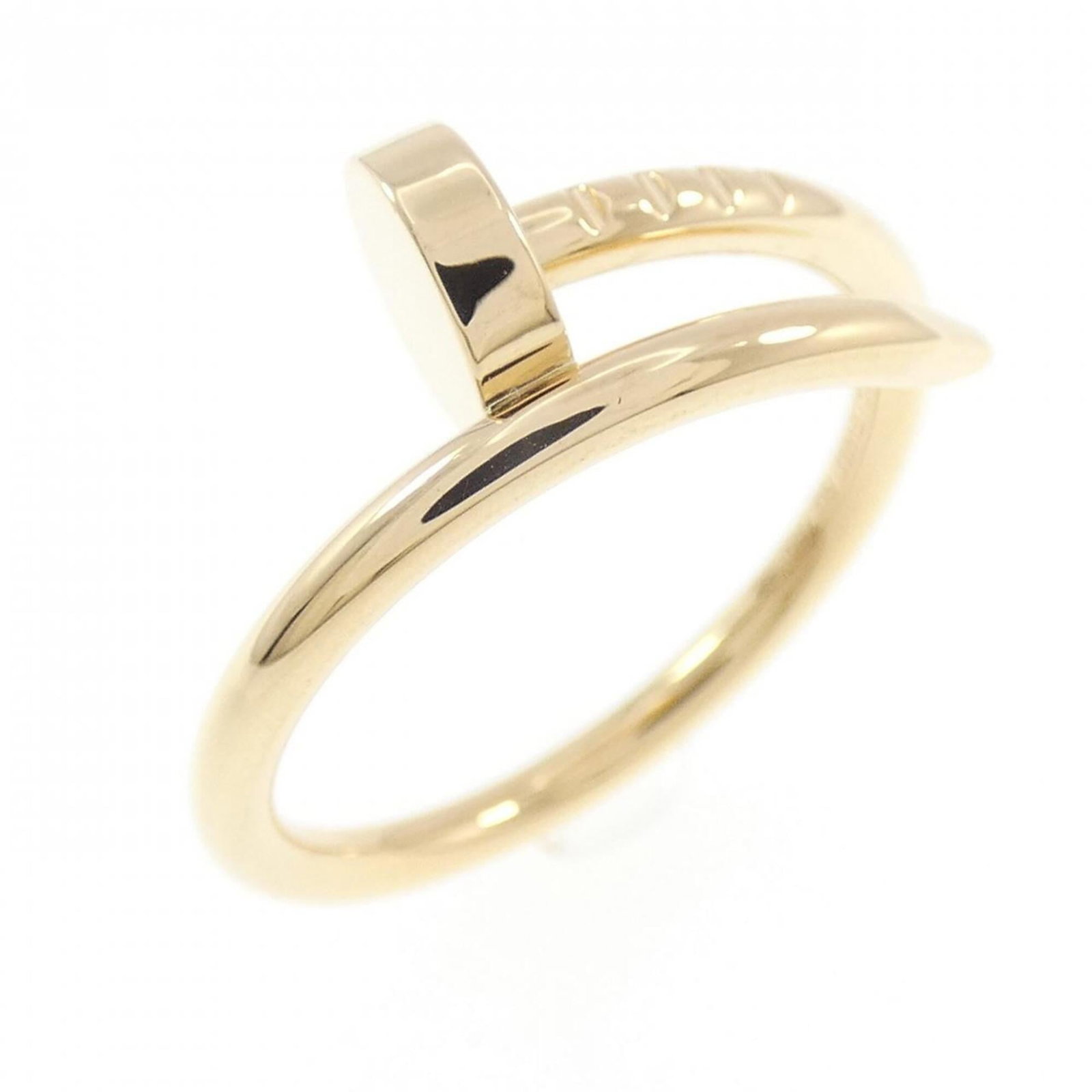 Yellow Gold Cartier 18K Ring: Yellow Gold Cartier 18K Ring Yellow Gold Cartier 18K Ring - A Timeless Piece of Elegance. This exquisite 18K yellow gold band ring, part of the Juste un Clou collection by Cartier, boasts a sleek and 