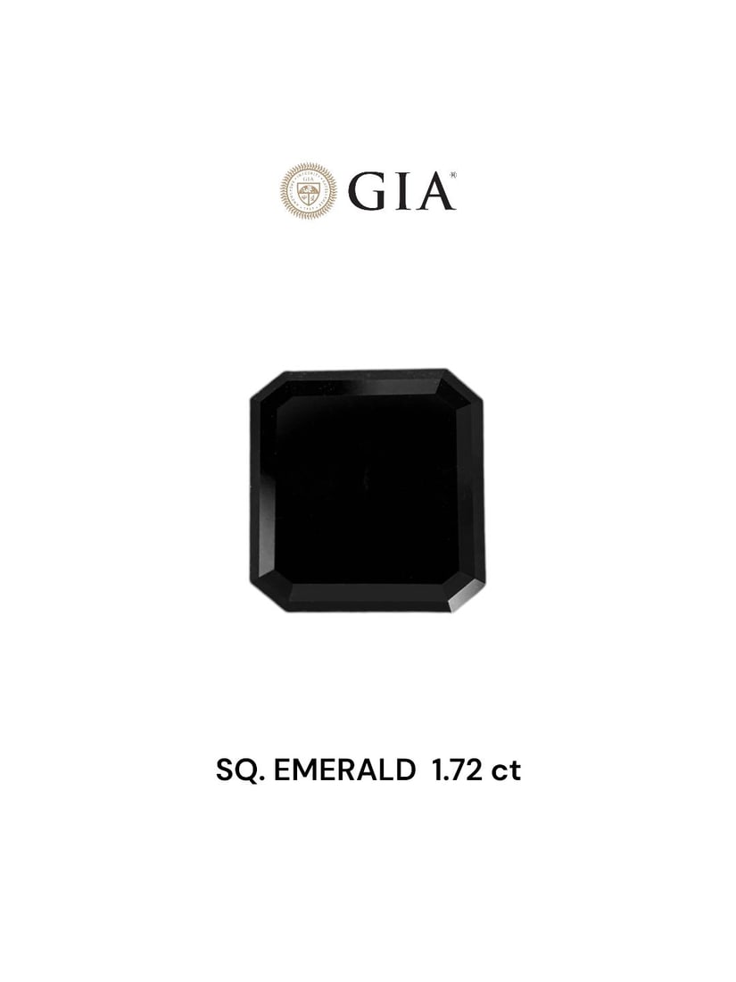 GIA Square Emerald 1.72ct Fancy Black VVS2 - Loose Natural Diamond: GIA Square Emerald 1.72ct Fancy Black VVS2 - Loose Natural Diamond GIA Square Emerald 1.72ct Fancy Black VVS2 - Loose Natural Diamond.This loose natural diamond boasts an impressive 1.72 carats in a