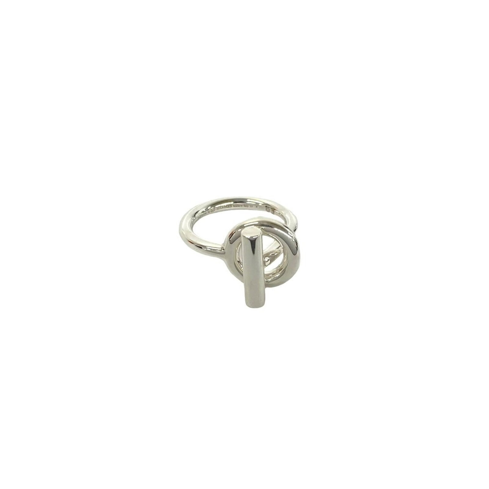 Ring of Silver Band by Hermes: Ring of Silver Band by Hermes Silver Band ring by Hermes, featuring a striking silver band with a US size 8 fit. This men's ring showcases the brand's signature style and craftsmanship in sterling sil