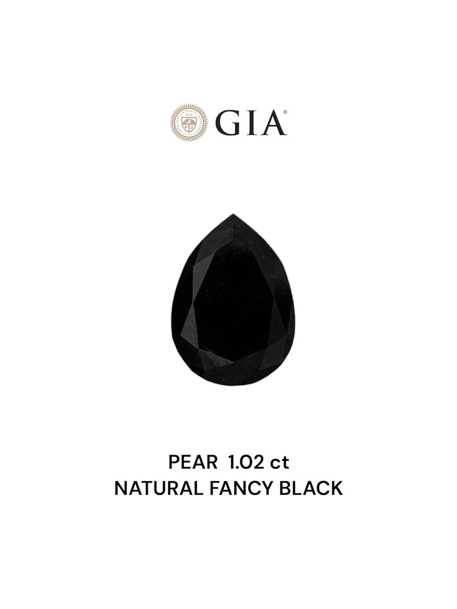 GIA Pear 1.02ct Fancy Black VVS2 - Loose Natural Diamond: GIA Pear 1.02ct Fancy Black VVS2 - Loose Natural Diamond GIA-certified Fancy Black VVS2 diamond, showcasing exceptional clarity and polish. This loose natural pear-cut diamond boasts impressive dimens