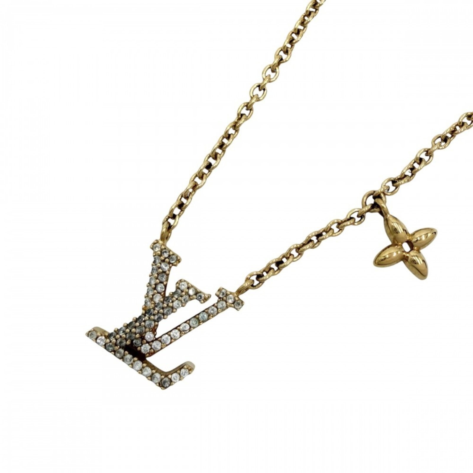 Louis Vuitton Necklace For Women Lv Iconic Accessory Pendant With Adjustable Clasp Rhinestone: Louis Vuitton Necklace For Women Lv Iconic Accessory Pendant With Adjustable Clasp Rhinestone Gold Louis Vuitton Necklace For Women Features Adjustable Clasp And Rhinestone Pendant, Available In 46