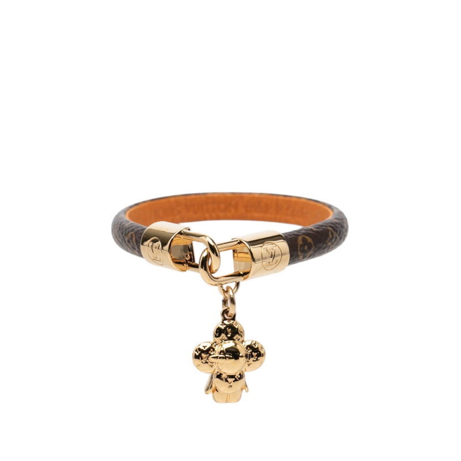 Charm bracelet leather Louis Vuitton: Charm bracelet leather Louis Vuitton Brown leather Louis Vuitton charm bracelet with a length of 14.5cm, featuring the signature M6773 model number. This classic design showcases the iconic brand's si