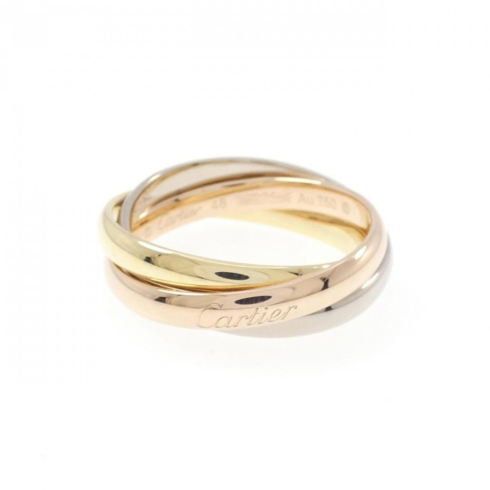 Pink Gold 18K Cartier Band Ring Yellow White: Pink Gold 18K Cartier Band Ring Yellow White Pink Gold 18K Cartier Band Ring Yellow White - A stunning band ring featuring pink gold, white gold, and yellow gold in a beautiful combination. This elega