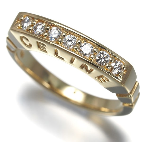 Celine Ring Diamond 0.28Ct Side Logo Us6-6.25 18K 750 Yellow Gold: Celine Ring Diamond 0.28Ct Side Logo Us6-6.25 18K 750 Yellow Gold The Celine Ring Diamond features a stunning natural diamond with a total weight of 0.28ct, set in 18k yellow gold. This elegant ring