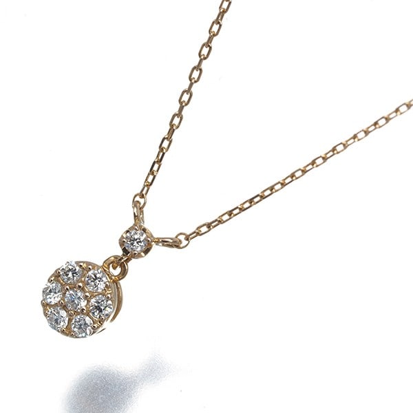 Vendome Diamond Necklace Rose Gold Paved 18K 750: Vendome Diamond Necklace Rose Gold Paved 18K 750 18k rose gold pave diamond necklace with a natural pendant featuring a unmarked diamond. The necklace boasts a classic design with a length of 38/41cm 