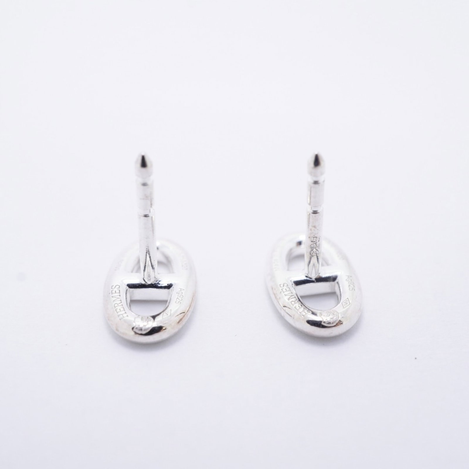 Hermes Stud Silver 925 Earrings - 3