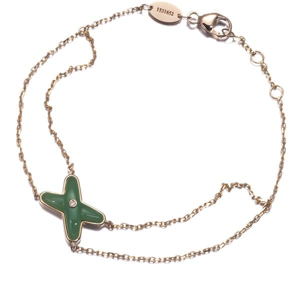 Chaumet Bracelet Chrysoprase Diamond Jeux De Liens 18K 750 Rose Gold (1 of 4)