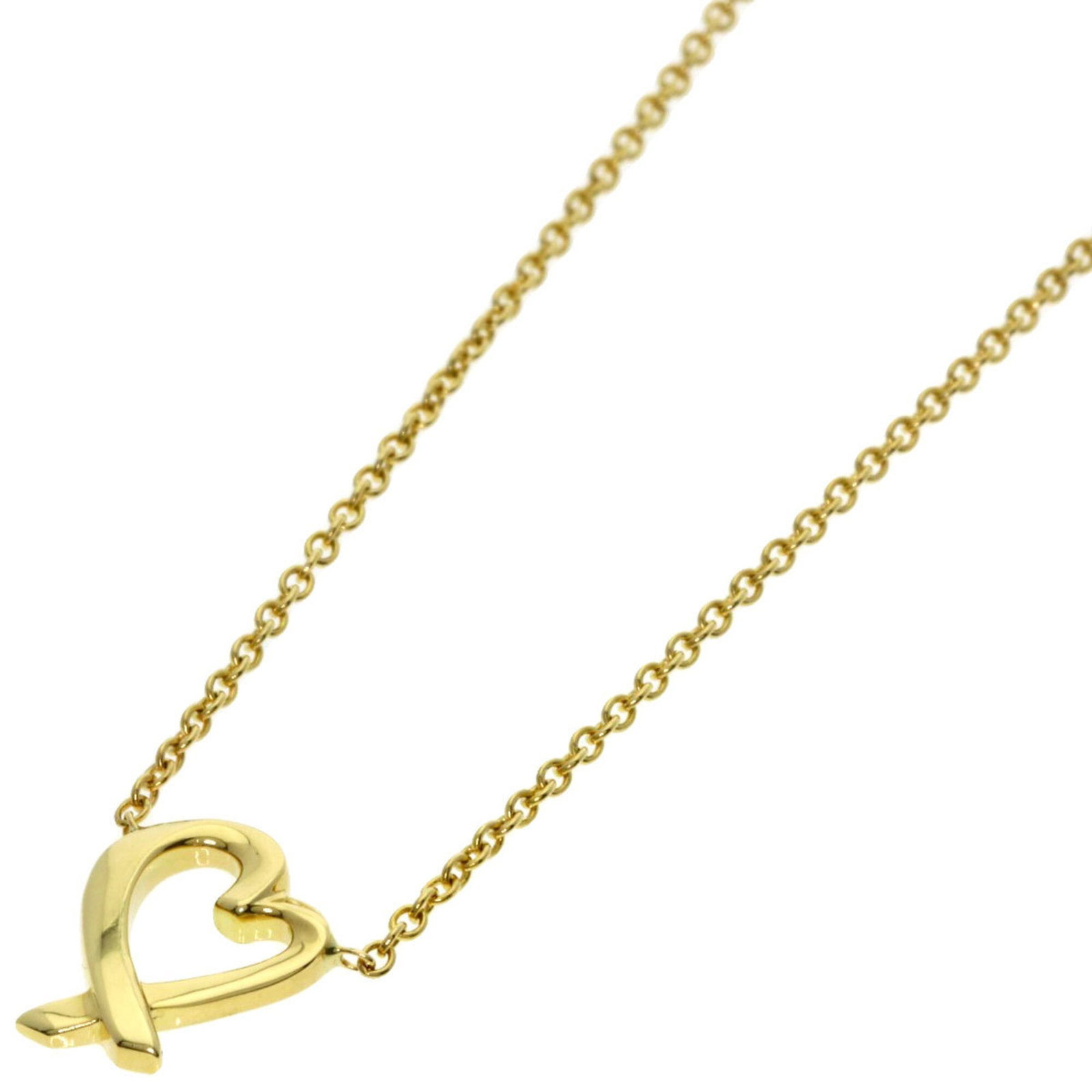 Tiffany & Co. Loving Heart Necklace 18K Yellow Gold Women'S.: Tiffany & Co. Loving Heart Necklace 18K Yellow Gold Women'S. Tiffany & Co. Loving Heart Necklace in 18K Yellow Gold features a beautiful pendant with dimensions 9.7mm x 8.2mm, suspended from a chain t