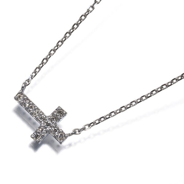 Agete Necklace Diamond 0.07Ct Cross 18K 750 White Gold: Agete Necklace Diamond 0.07Ct Cross 18K 750 White Gold The Agete Necklace Diamond 0.07Ct Cross 18K 750 White Gold features a natural diamond set in an 18k white gold pendant, showcasing the beauty of