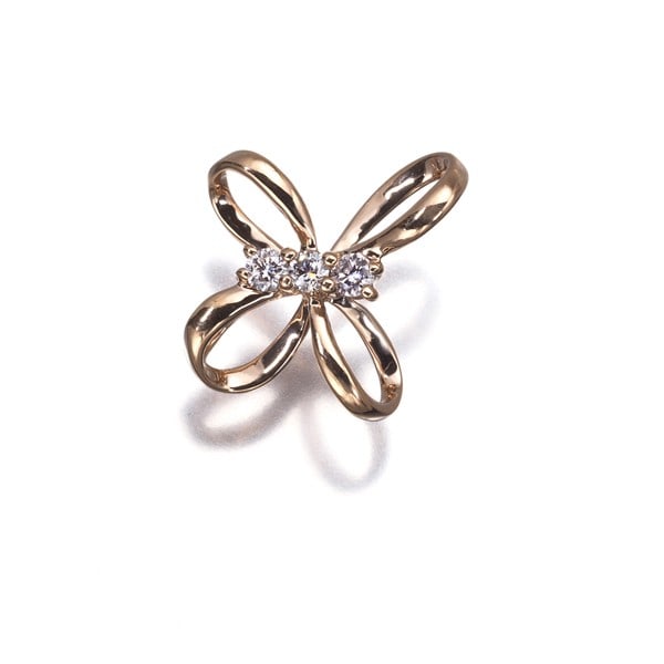 Gstv Pendant Diamond 0.05Ct Cross 3P 18K 750 Rose Gold (1 of 5)