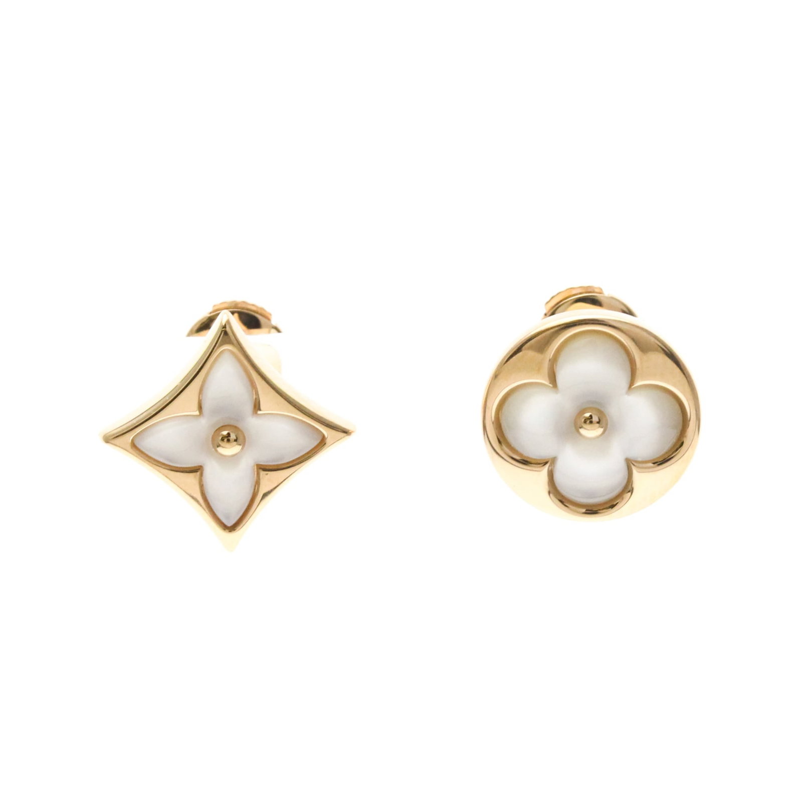 Pink Gold Louis Vuitton Stud Earrings 18k: Pink Gold Louis Vuitton Stud Earrings 18k Pink gold (18K) Louis Vuitton Sun Blossom stud earrings feature delicate mother of pearl stones and are crafted from high-quality pink gold. The elegant desig