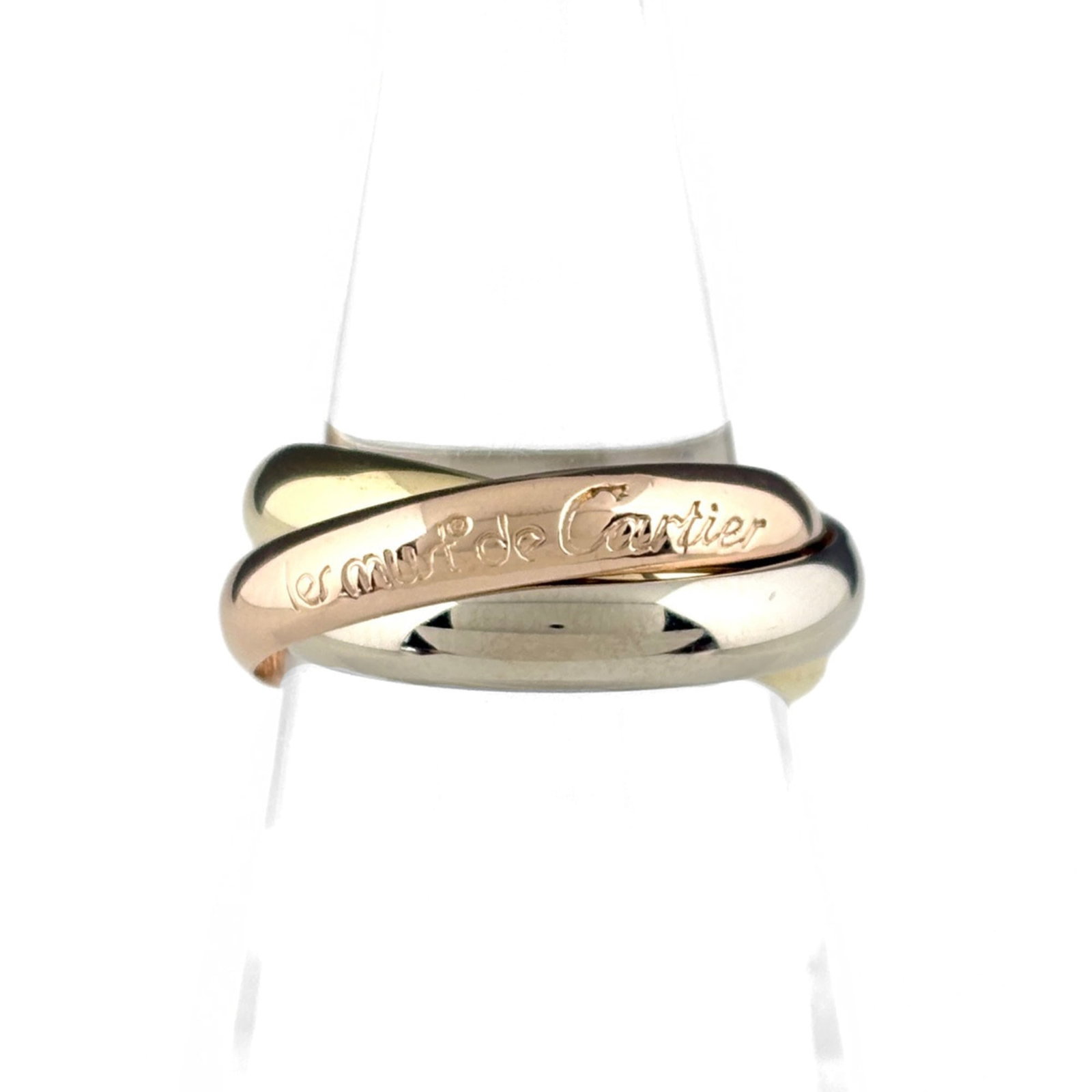 Pink Gold 18K Cartier Band Ring Yellow White: Pink Gold 18K Cartier Band Ring Yellow White Pink Gold 18K Cartier Band Ring Yellow White - A stunning band ring featuring pink gold (18K) and white gold (18K), with a touch of yellow gold. This elega