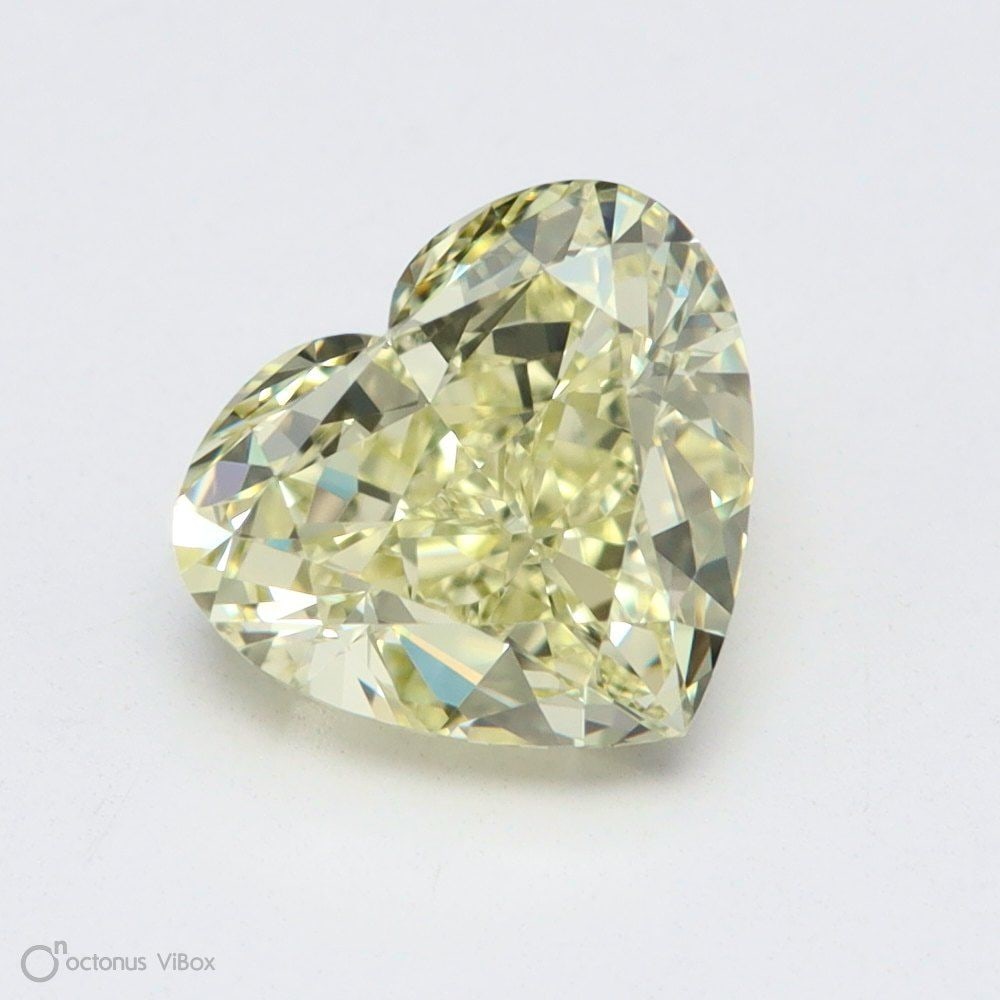 GIA Heart 1.0ct Fancy Light Yellow VVS2 - Loose Natural Diamond: GIA Heart 1.0ct Fancy Light Yellow VVS2 - Loose Natural Diamond GIA certification ensures the diamond's quality, with a Fancy Light Yellow color and VVS2 clarity. This 1.0ct loose natural diamond boas