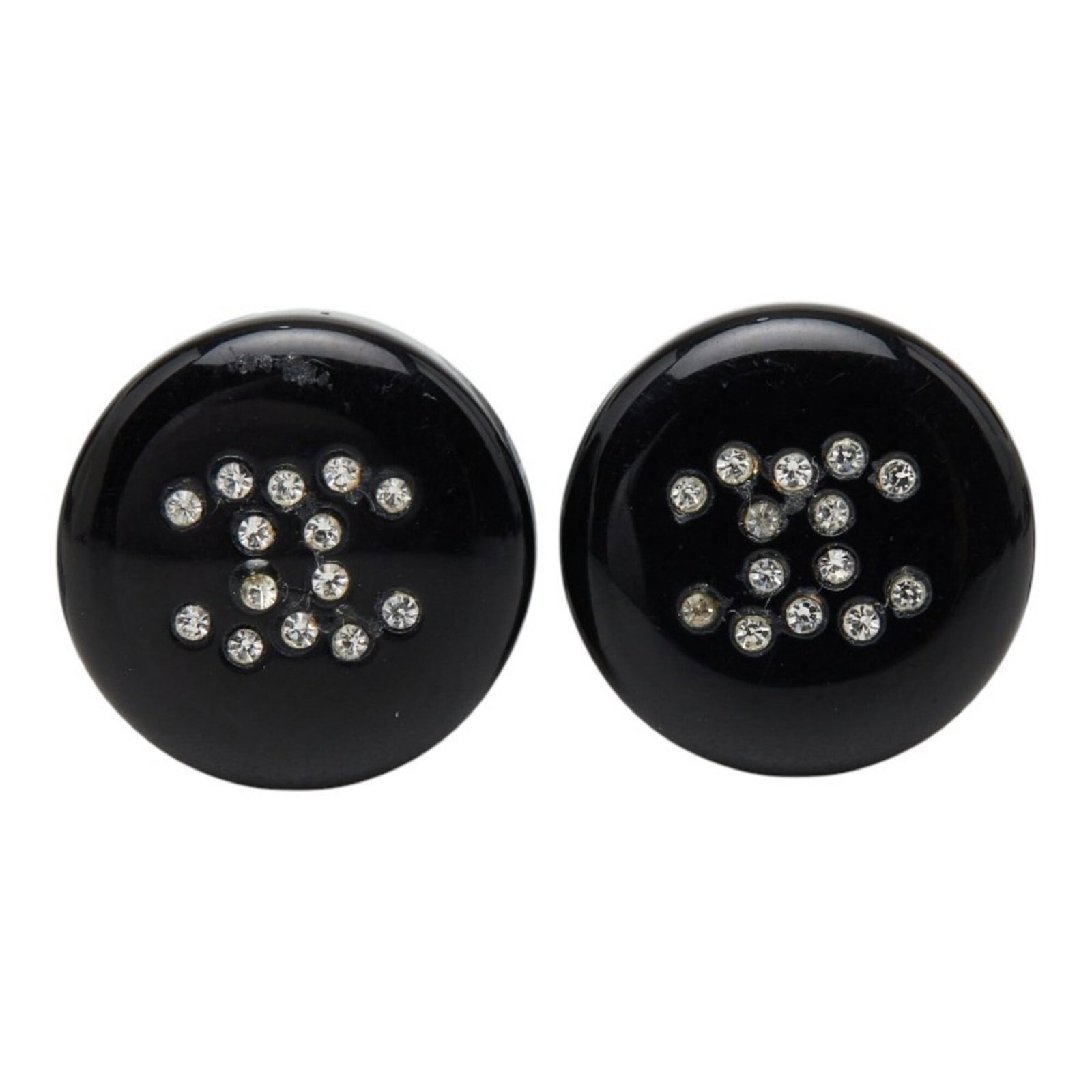 Chanel Stud Earrings Plastic Rhinestone - 2
