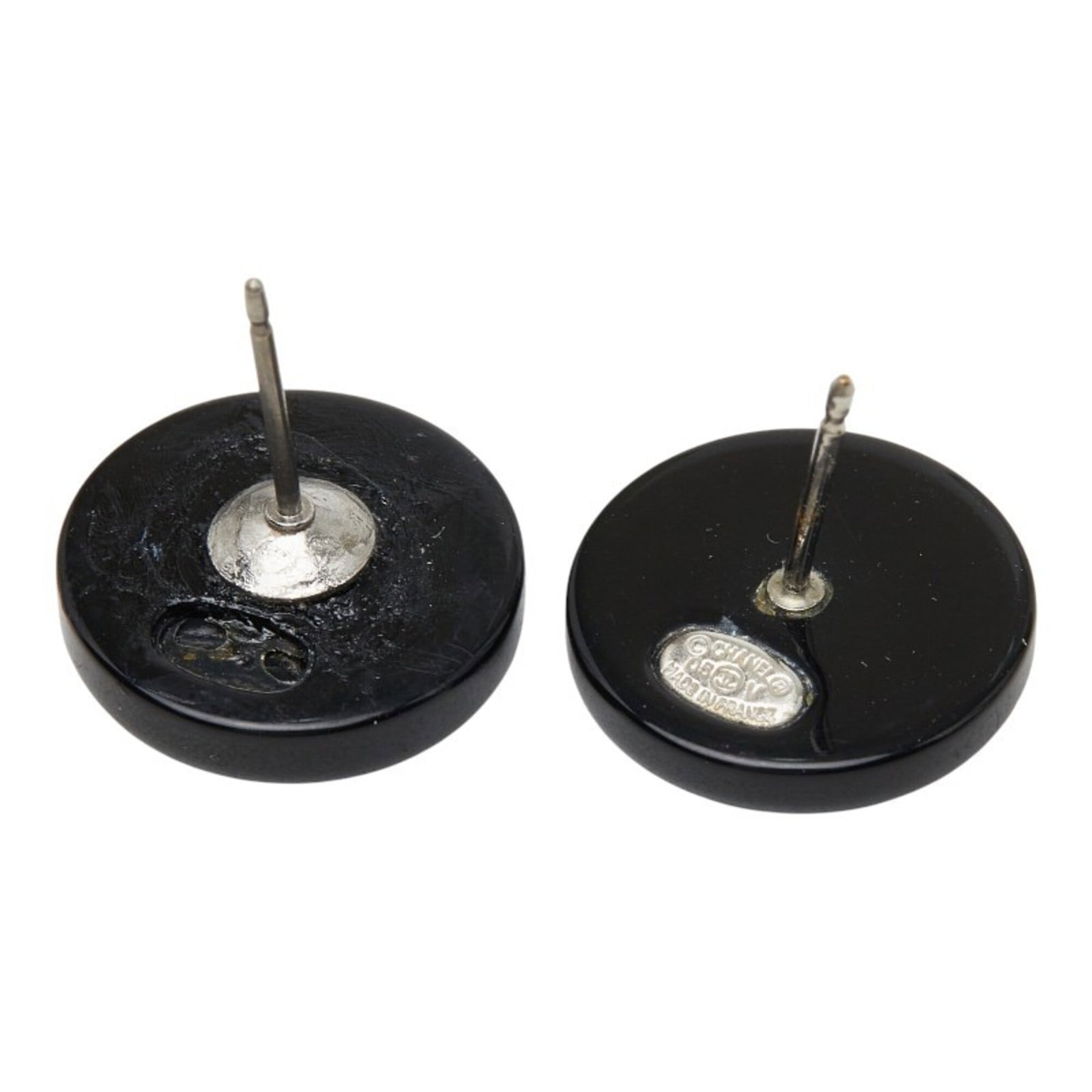 Chanel Stud Earrings Plastic Rhinestone - 4