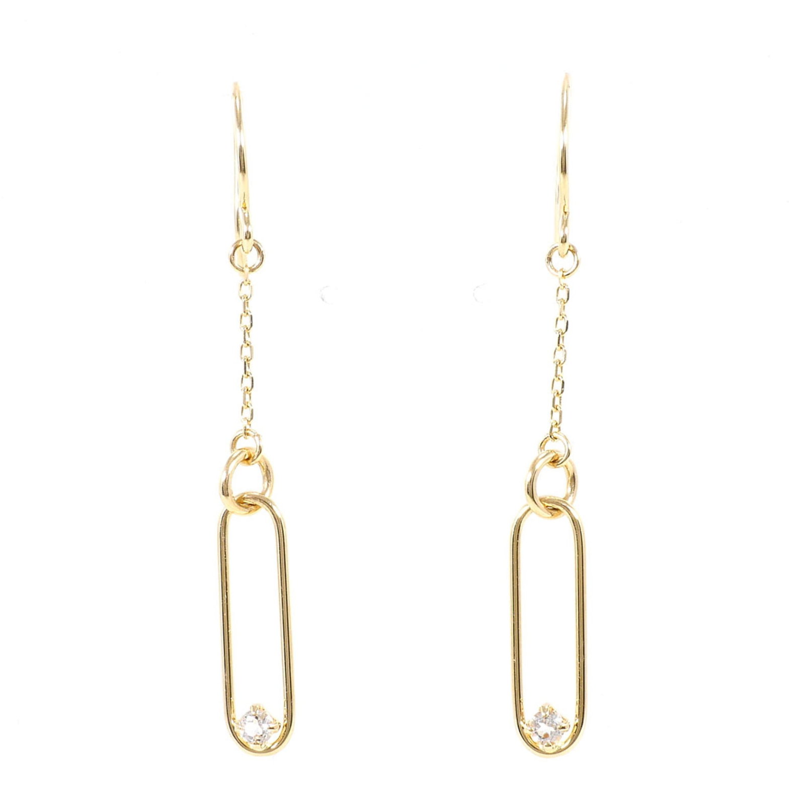 Unbranded Yellow Gold Earrings Drop 10K: Unbranded Yellow Gold Earrings Drop 10K Drop earrings made from unbranded yellow gold (10K) with a weight of 0.7g / 0.02oz, featuring cubic zirconia stones and a bright yellow gold color. The earrings