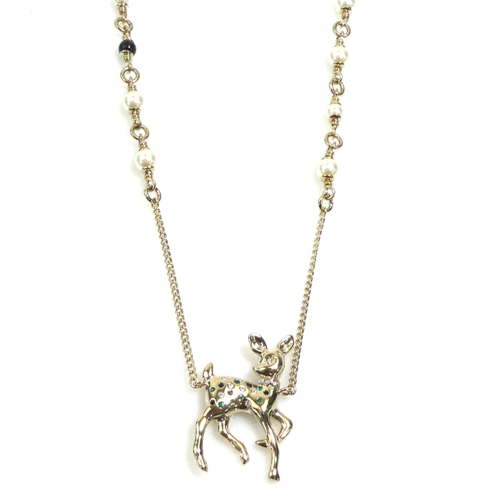 Metal faux pearl necklace gold off white black green women's: Metal faux pearl necklace gold off white black green women's Metal faux pearl necklace with intricate gold, off-white, black, and green details. This elegant piece boasts a striking combination of