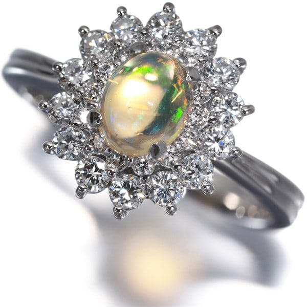 Diamond 0.54Ct 0.53Ct Classic Ring Platinum Opal (1 of 5)