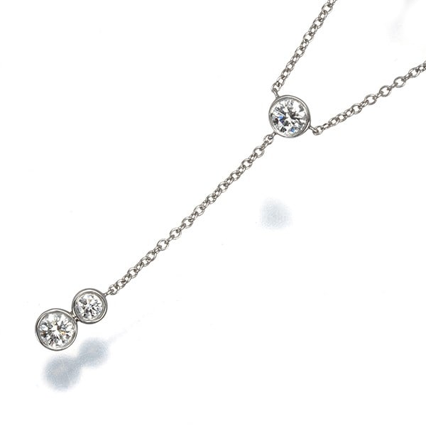 Tiffany&Co. Necklace Diamonds By The Yard Diamond 3-Drop 950 Platinum: Tiffany&Co. Necklace Diamonds By The Yard Diamond 3-Drop 950 Platinum Tiffany&Co. Necklace Diamonds By The Yard Diamond 3-Drop 950 Platinum - A stunning platinum pendant featuring a natural diamond,
