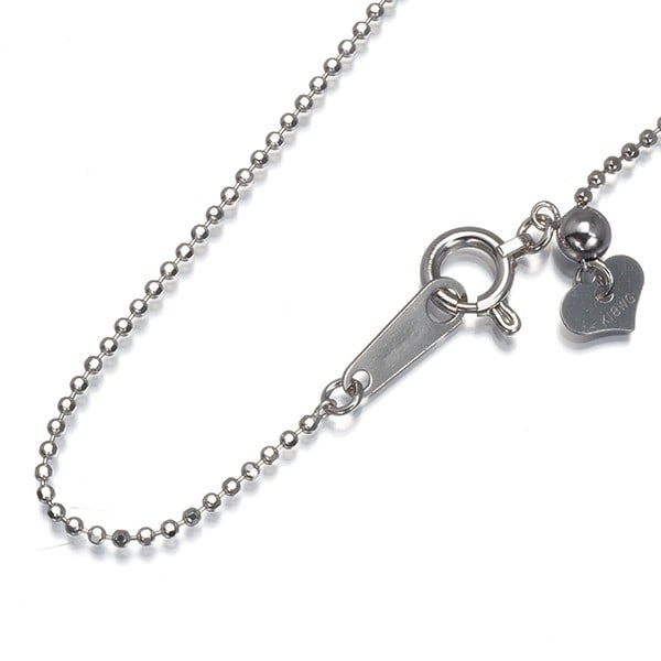 Chain Bead Necklace 45cm White Gold 18k 750 Cut Ball: Chain Bead Necklace 45cm White Gold 18k 750 Cut Ball Chain Bead Necklace in White Gold, featuring a sleek 45cm adjustable chain with a subtle 1.0mm width and 3.0mm clasp. This elegant necklace boasts