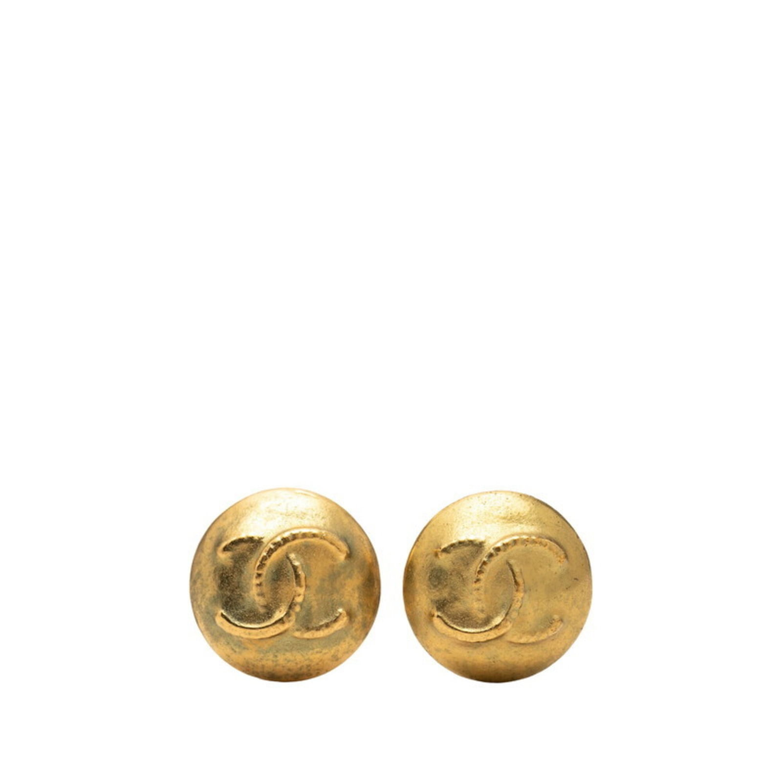 Chanel Clip Earrings Gold Plating: Chanel Clip Earrings Gold Plating Gold-plated clip earrings from Chanel, measuring 21.50mm x 21.50mm in size with a gold plating finish. These elegant earrings are designed for women and feature a cla