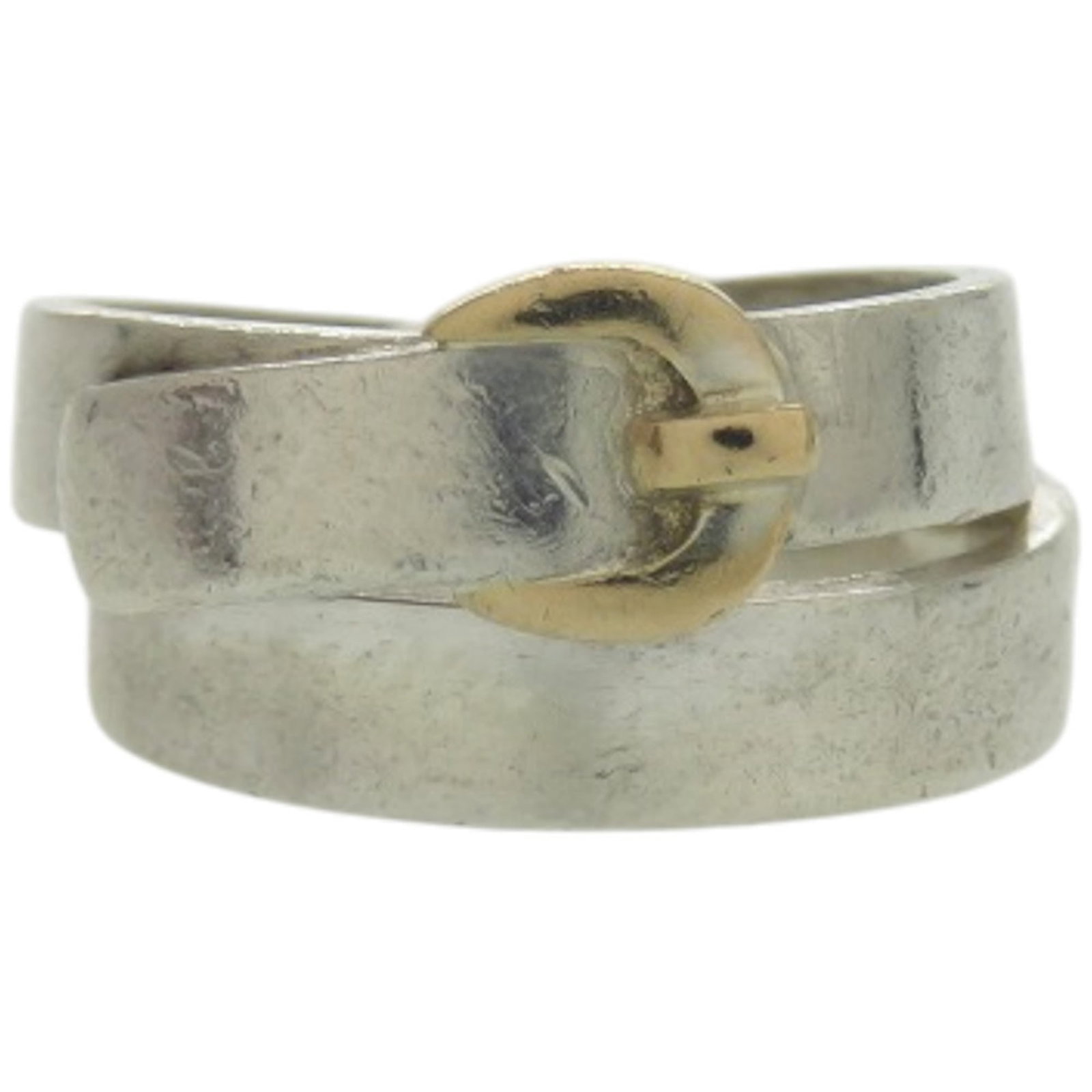 Double True Ring Size 925 Silver 18K Gold 48 8 0222 Hermes (1 of 6)