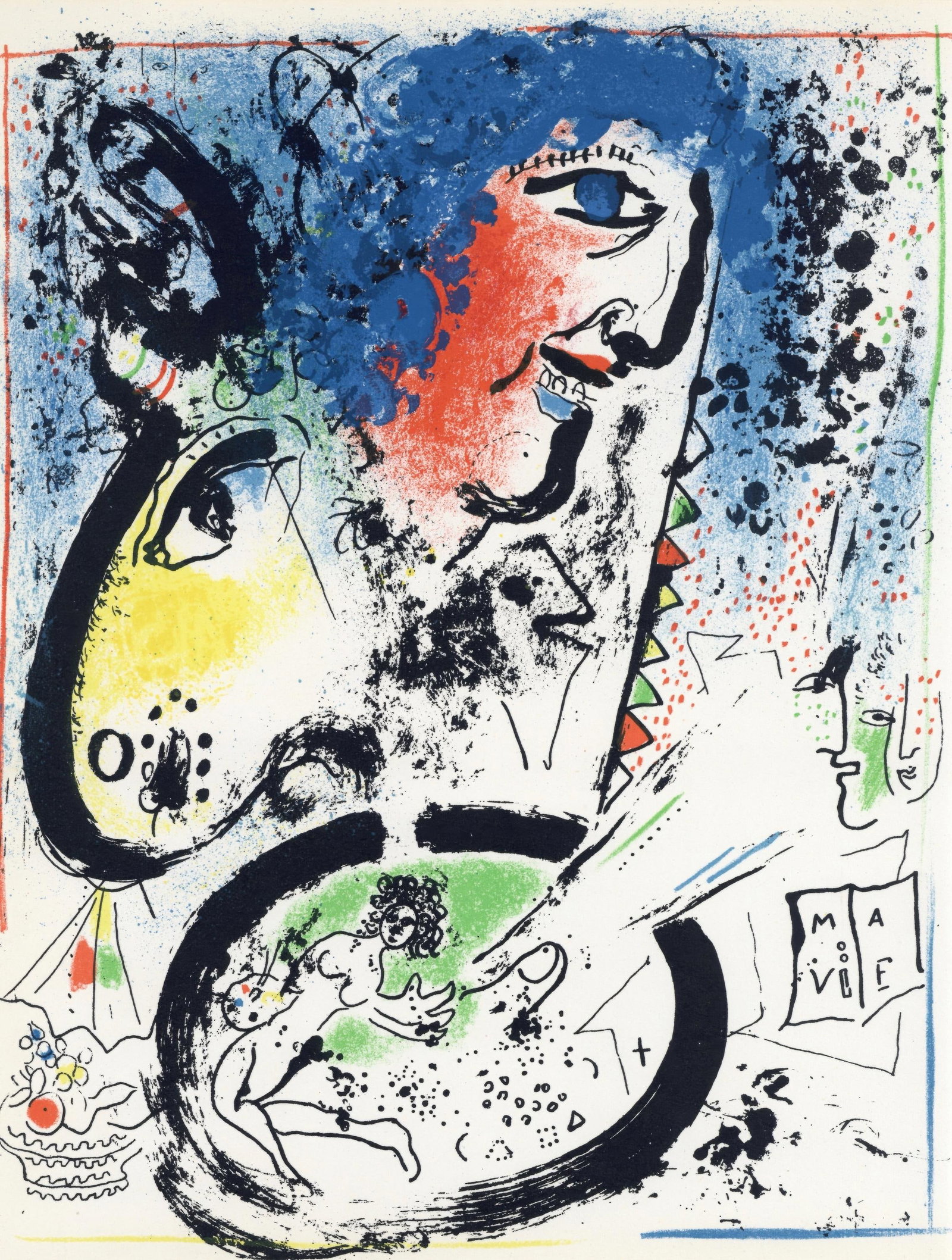 Chagall Lithographer I Lithograph 1960 Self Portrait: Chagall Lithographer I Lithograph 1960 Self Portrait Item Specifics: This exquisite lithograph by Marc Chagall (18871985), titled Autoportrait (Self Portrait), from Chagall Lithographe I (Chagall Lith