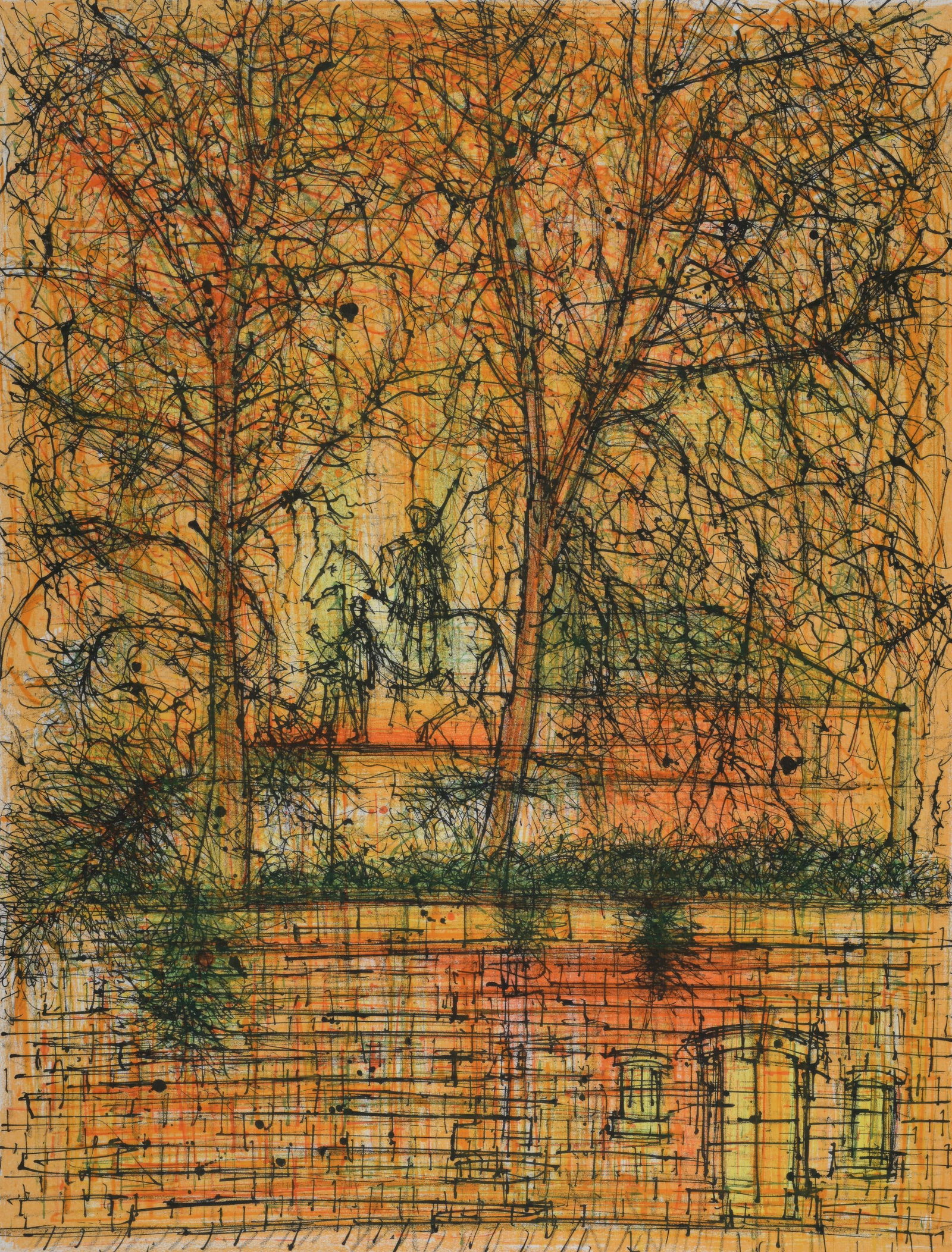Carzou Jean Man Horseback on From views of Paris Lithograph 1963: Carzou Jean Man Horseback on From views of Paris Lithograph 1963 Item Specifics: This exquisite lithograph by Jean Carzou (19072000), titled Homme a cheval (Man on Horseback), from Regards Sur Paris (