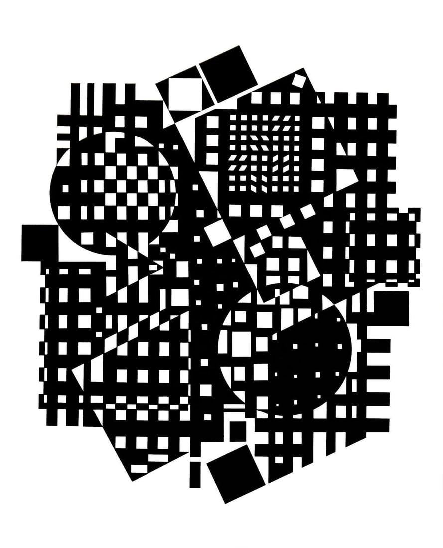 Victor Vasarely, Composition, Croises, Hliogravure (1 of 4)