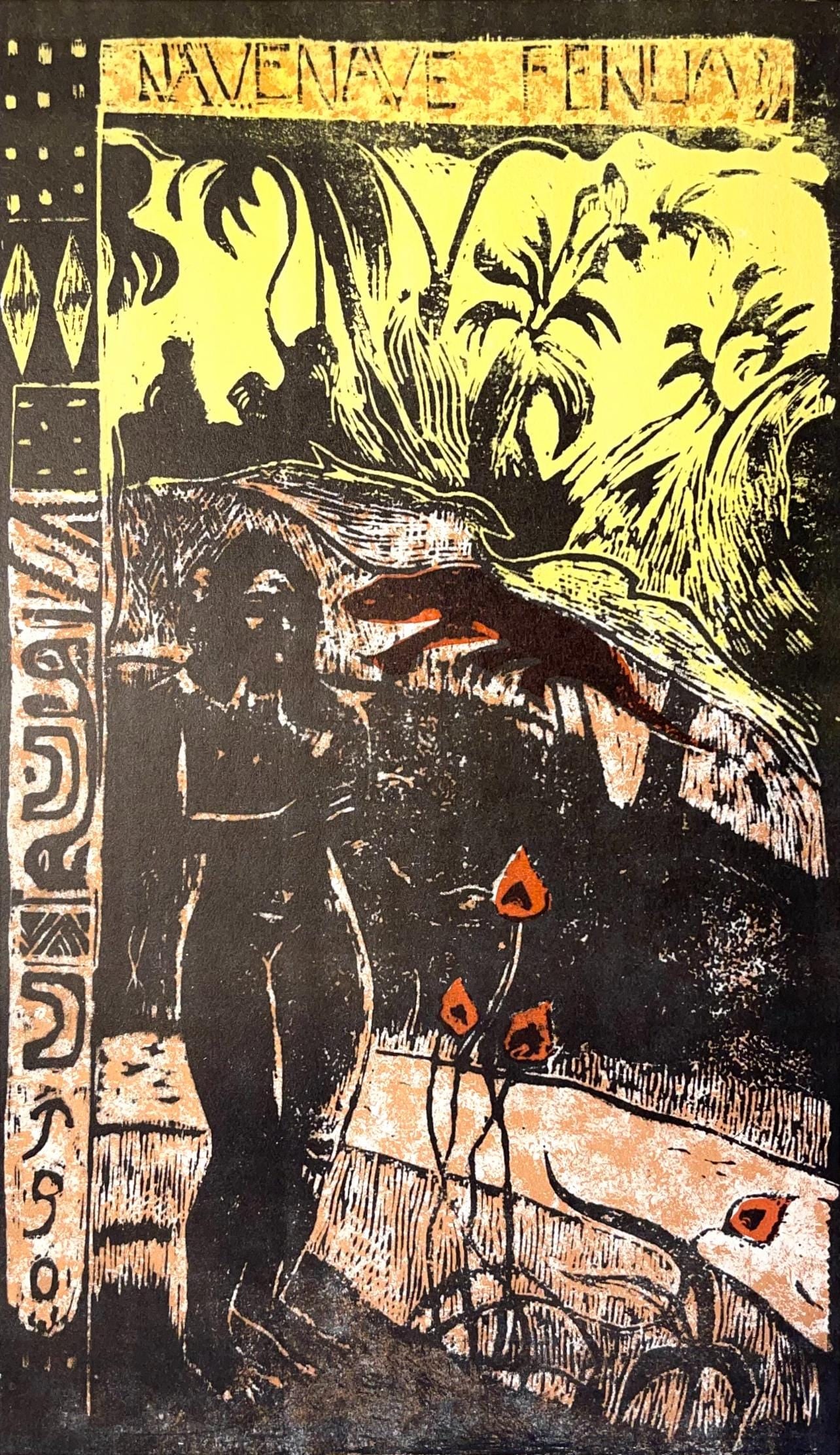 Paul Gauguin, Delightful Land (Nave nave fenua), Woodcut: Paul Gauguin, Delightful Land (Nave nave fenua), Woodcut Item Specifics: Paper Size: 17 x 13 inches. Excellent condition. Inscription: Unsigned and unnumbered, as issued. From the folio, Gauguin, A