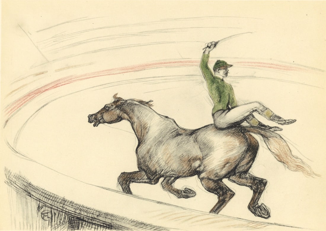 Henri de Toulouse-Lautrec, Jockey, The Circus by Toulouse-Lautrec, Lithograph: Henri de Toulouse-Lautrec, Jockey, The Circus by Toulouse-Lautrec, Lithograph Item Specifics: Paper Size: 12.125 x 9.25 inches. Excellent condition. Notes: From the album, The Circus by Toulouse-Lautr