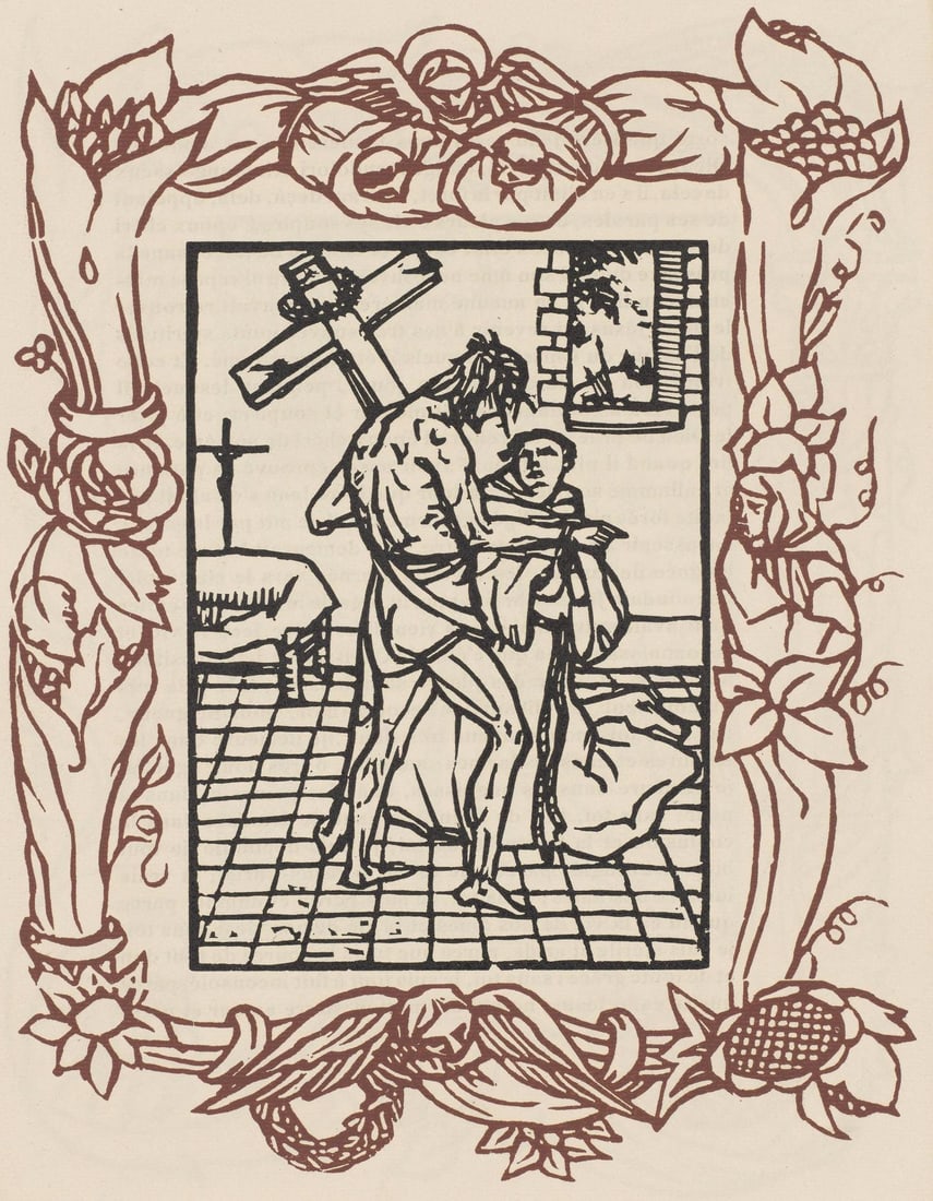 Woodcut by Bernard Morane, Les Petites Fleurs de St. Franoise, Composition, Mile.: Woodcut by Bernard Morane, Les Petites Fleurs de St. Franoise, Composition, Mile. Item Specifics: Paper size: 12.8125 x 9.8125 inches. Excellent condition. Unsigned and unnumbered, as issued. Notes: F