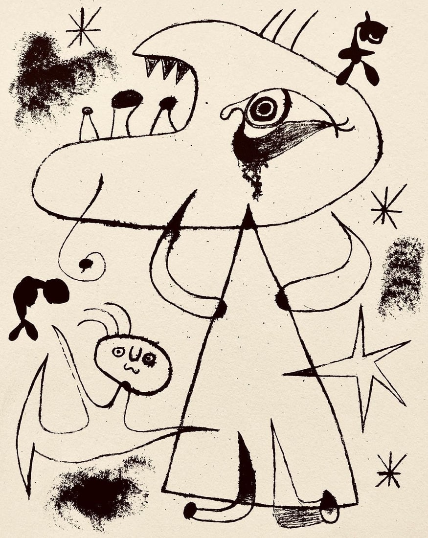 Joan Mir, Composition, The Prints of Joan Miro, Etching: Joan Mir, Composition, The Prints of Joan Miro, Etching Item Specifics: Inscription: Unsigned and unnumbered, as issued. Paper Size: 11 x 8.5 inches. Excellent condition. Notes: From the folio, The Pr