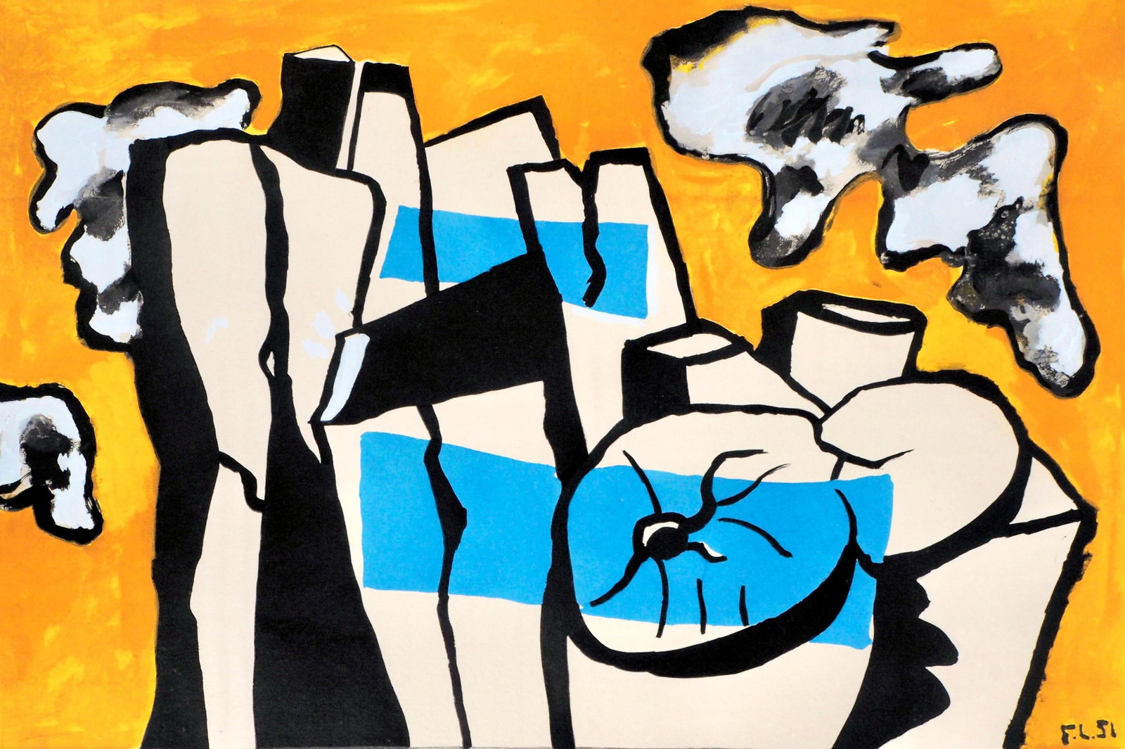 Fernand Lger, Composition, Contrastes, Lithograph: Fernand Lger, Composition, Contrastes, Lithograph Item Specifics: Paper size: 15.25 x 20.25 inches. Excellent condition. Inscription: signed in the plate and unnumbered, as issued. Notes: From the fol
