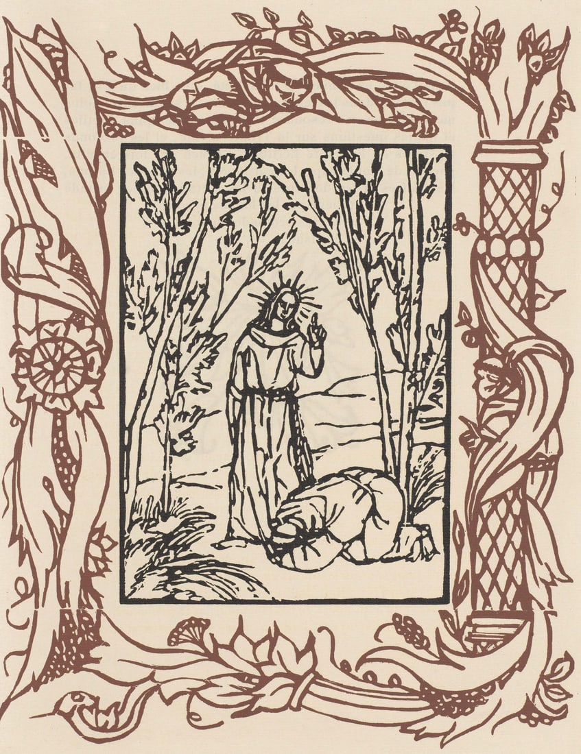 Woodcut by Bernard Morane, Les Petites Fleurs de St. Franoise, Composition, Mile.: Woodcut by Bernard Morane, Les Petites Fleurs de St. Franoise, Composition, Mile. Item Specifics: Paper size: 12.8125 x 9.8125 inches. Excellent condition. Unsigned and unnumbered, as issued. Notes: F
