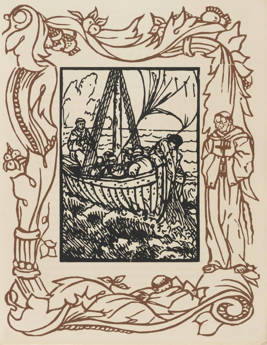 Woodcut by Bernard Morane, Les Petites Fleurs de St. Franoise, Composition, Mile.: Woodcut by Bernard Morane, Les Petites Fleurs de St. Franoise, Composition, Mile. Item Specifics: Paper size: 12.8125 x 9.8125 inches. Excellent condition. Unsigned and unnumbered, as issued. Notes: F