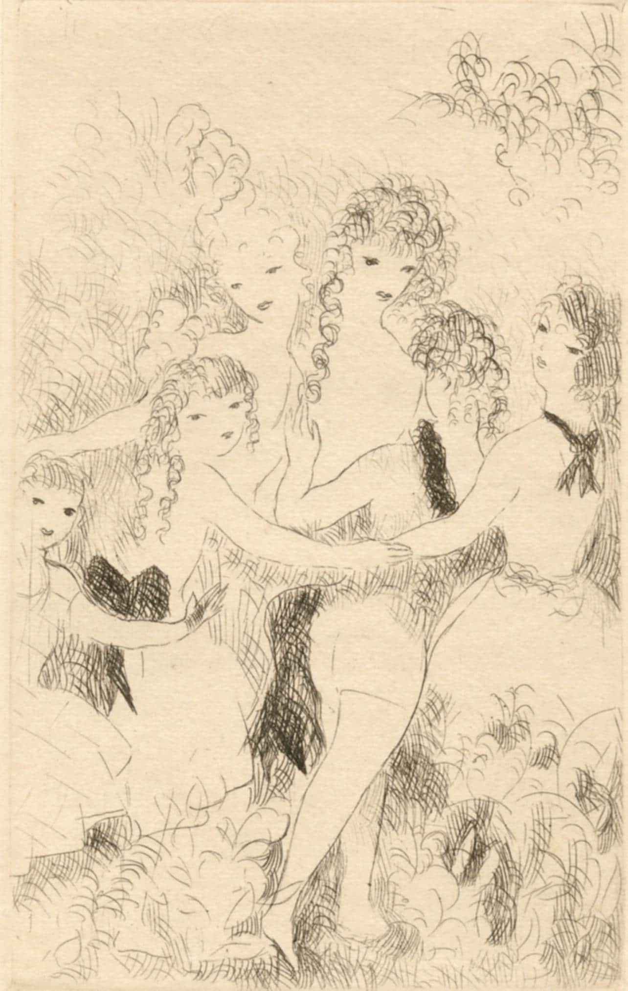 Marie Laurencin, La Ronde, Dix filles dans un pr, Etching: Marie Laurencin, La Ronde, Dix filles dans un pr, Etching Item Specifics: Paper size: 7.5 x 5.5 inches. Excellent condition. Notes: From the volume, Dix filles dans un pr. Ballet imaginaire. Avec quat