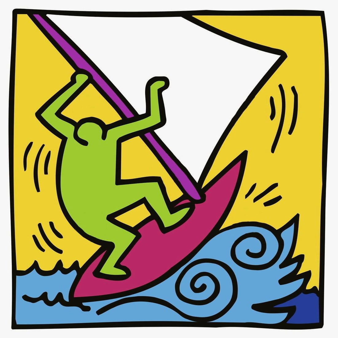 Keith Haring Boat Silkscreen Official Edition: Keith Haring Boat Silkscreen Official Edition Item Specifics: Paper Size: 24 x 24 inches. Inscription: Unsigned and unnumbered, as issued. Condition: Excellent. Notes: Published and printed by McGaw G