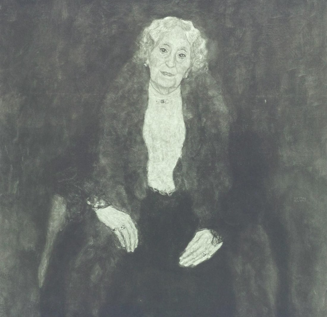 Gustav Klimt, Bildnis einer alten Dame, from Eine Nachlese, Heliogravure and Collotype, 1931: Gustav Klimt, Bildnis einer alten Dame, from Eine Nachlese, Heliogravure and Collotype, 1931 Item Specifics: Paper size: 18.86 x 17.91 inches, overall; 11.65 x 12.05 inches, image size. Inscription: S