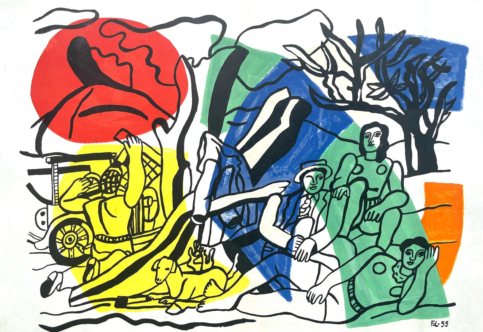 Fernand Lger, La partie de campagne, Derrire le miroir, Lithograph (1 of 5)