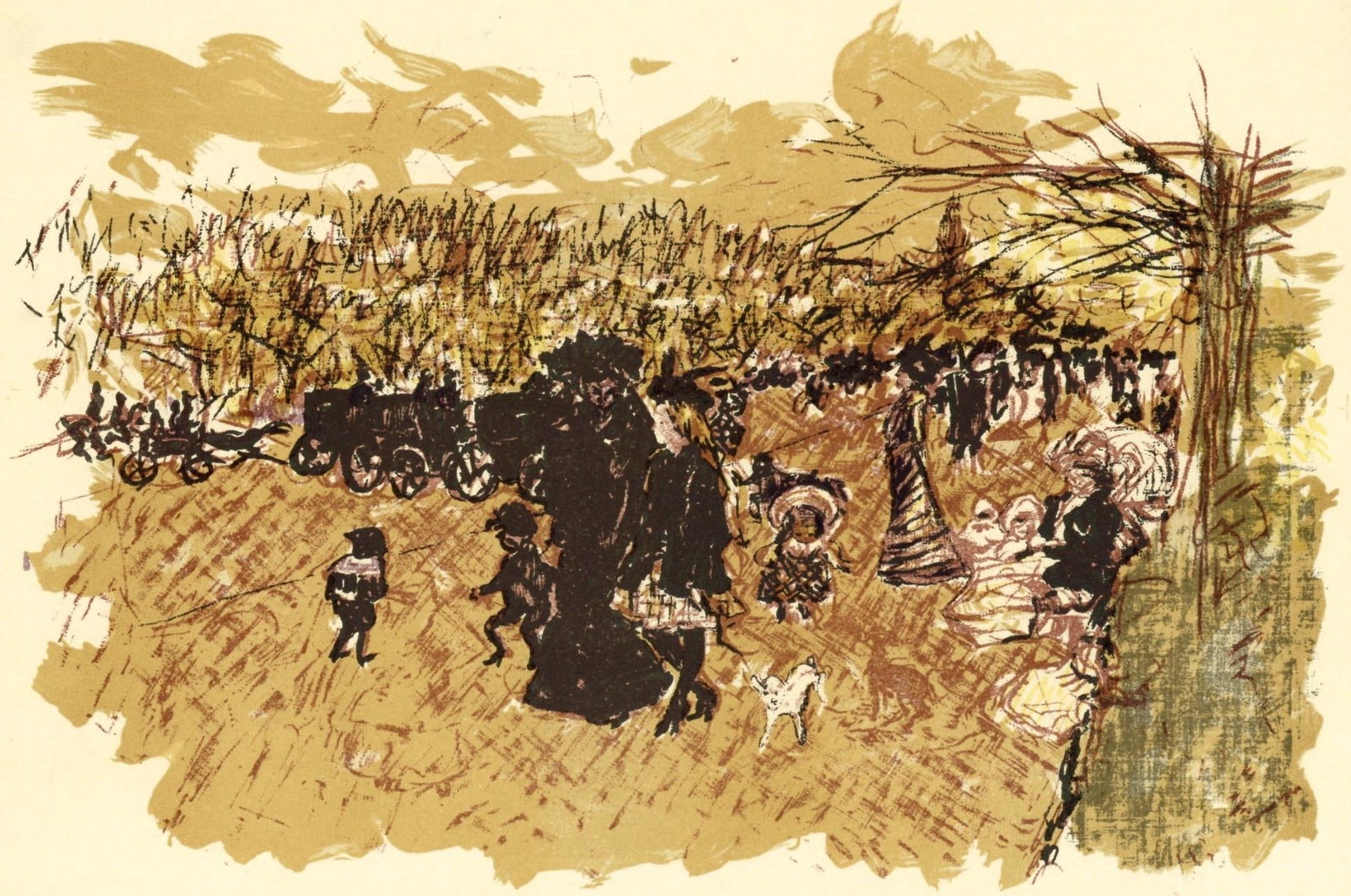Pierre Bonnard, Avenue du Bois, Bonnard Lithographe, Lithograph: Pierre Bonnard, Avenue du Bois, Bonnard Lithographe, Lithograph Item Specifics: Inscription: Unsigned and unnumbered, as issued. Paper Size: 9.5 x 12.5 inches; image size: 7.48 x 11.02 inches. Excelle