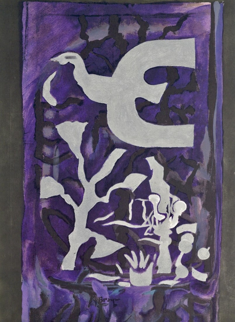 Georges Braque, Composition, Derrire le miroir, Lithograph: Georges Braque, Composition, Derrire le miroir, Lithograph Item Specifics: Paper size: 15 x 11 inches. Excellent condition. Inscription: Unsigned and unnumbered, as issued. Notes: From Derrire le