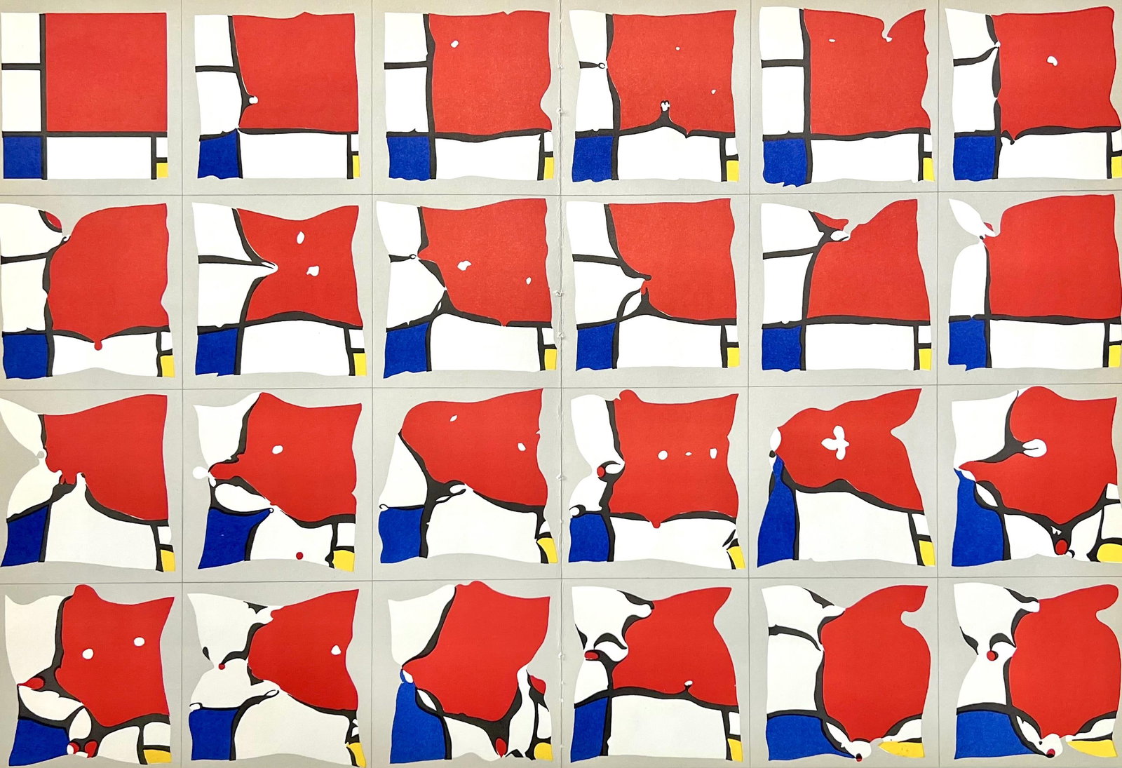 Pol Bury, Ramollissement de Mondrian, Hommage Aim et Marguerite Maeght, Derrire le miroir, (1 of 7)