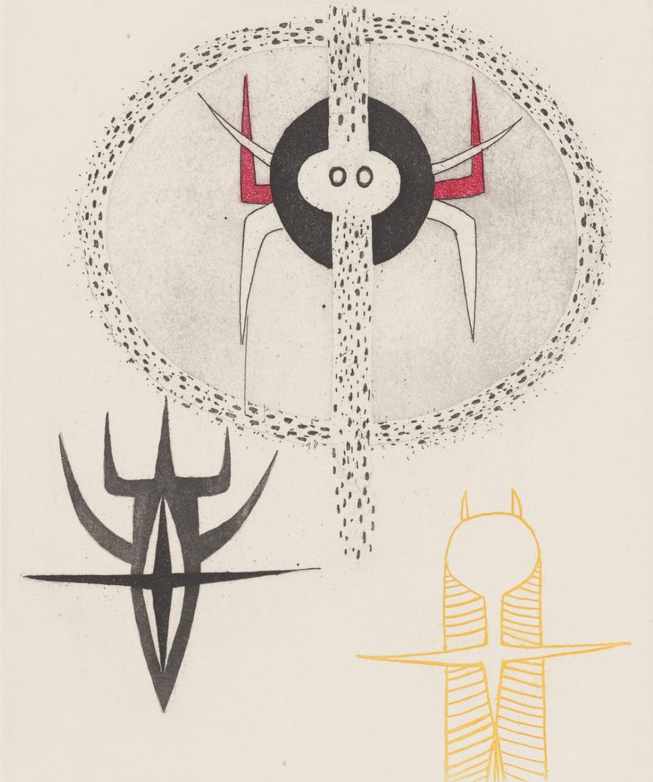 Feuilles Etching Composition by Wifredo Lam: Feuilles Etching Composition by Wifredo Lam Item Specifics: Paper size: 9.65 x 7.87 inches. Excellent condition. Inscription: Unsigned and unnumbered, as issued. Notes: From the folio, Feuilles parses