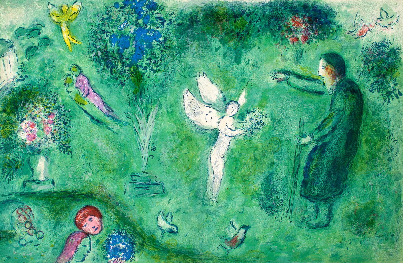 Marc Chagall, Le Verger de Philtas, Daphnis et Chlo, Hliogravure: Marc Chagall, Le Verger de Philtas, Daphnis et Chlo, Hliogravure Item Specifics: Paper Size: 12.5 x 19 inches, with centerfold, as issued. Inscription: Unsigned and unnumbered, as issued. Condition: V