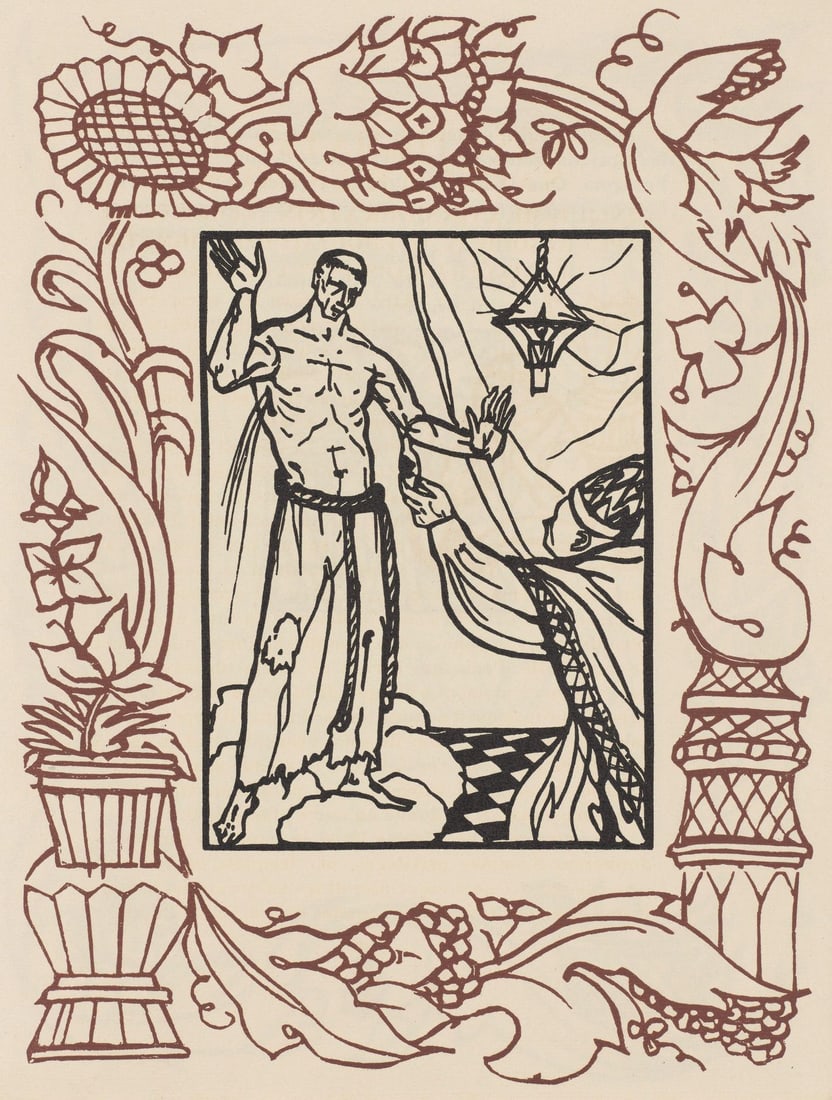Woodcut by Bernard Morane, Les Petites Fleurs de St. Franoise, Composition, Mile.: Woodcut by Bernard Morane, Les Petites Fleurs de St. Franoise, Composition, Mile. Item Specifics: Paper size: 12.8125 x 9.8125 inches. Excellent condition. Unsigned and unnumbered, as issued. Notes: F
