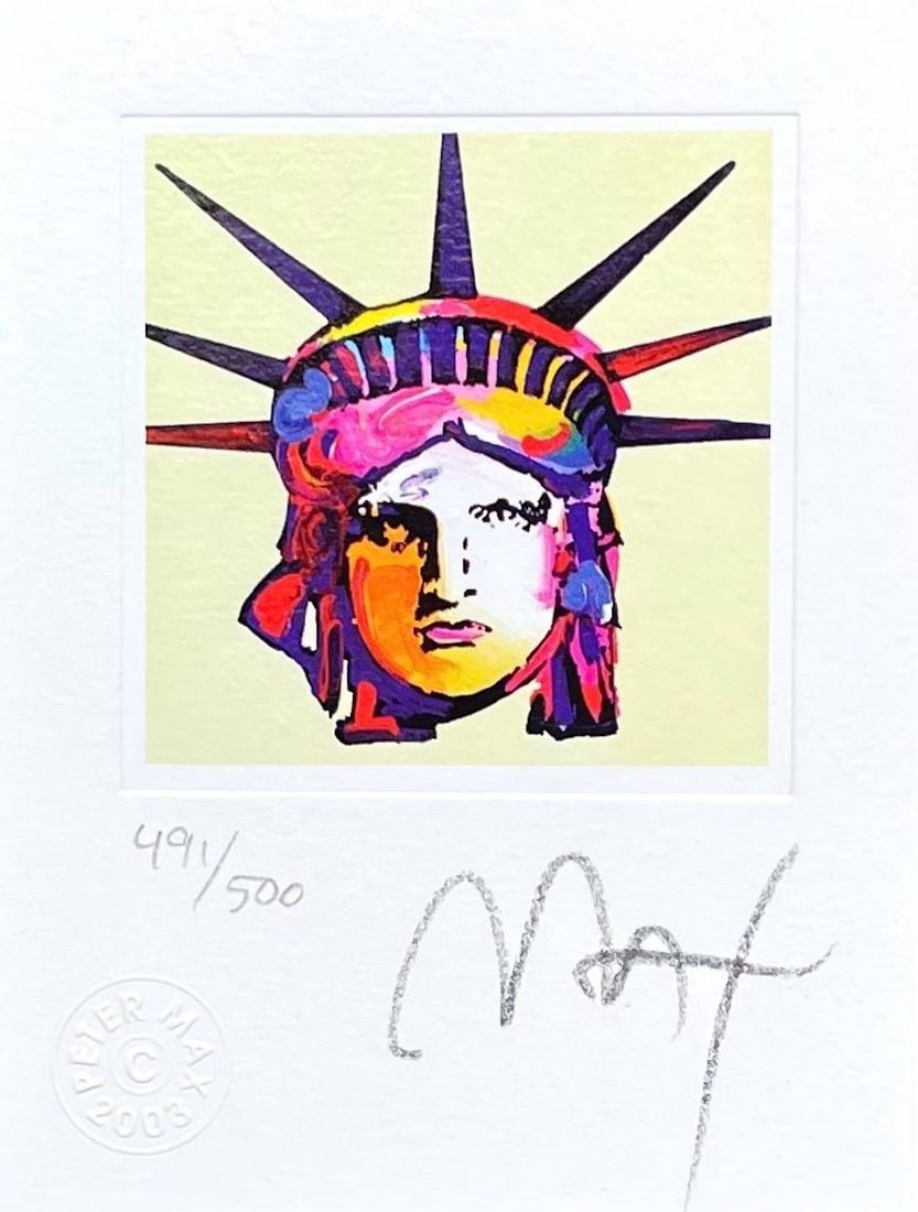 Peter Max Hand Signed Official Lithograph Liberty Head IX (1 of 1)