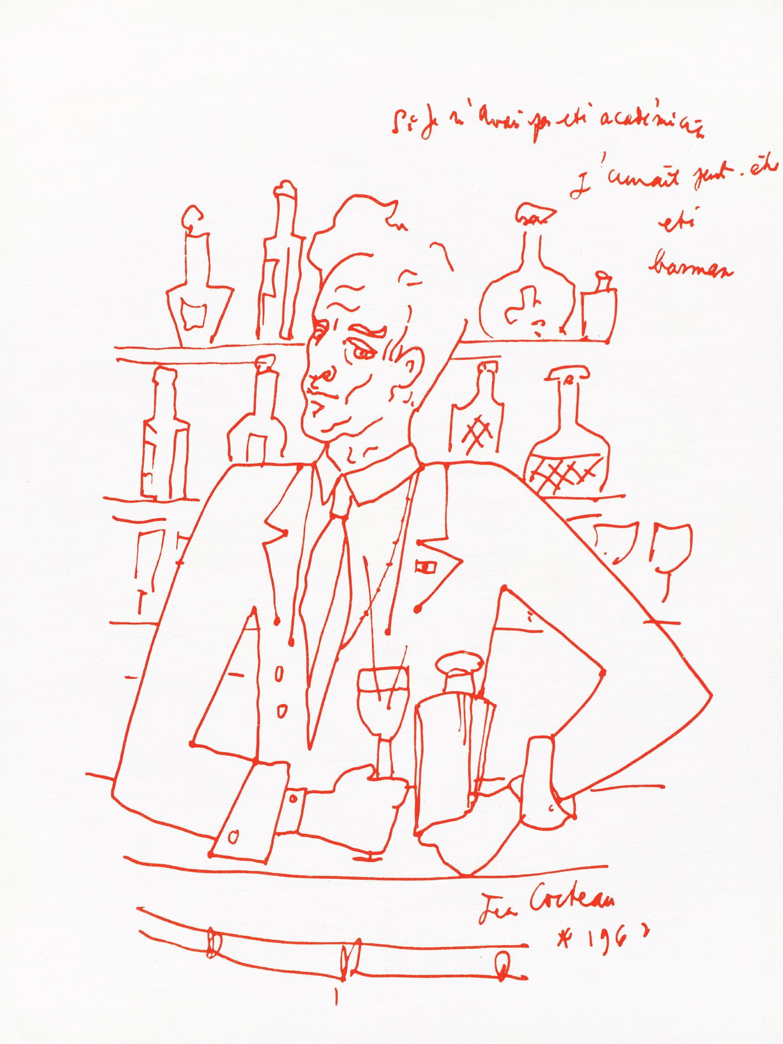 Jean Cocteau, Untitled, from Recipes for a Friend, illustrations by Jean Cocteau, Lithograph, 1964: Jean Cocteau, Untitled, from Recipes for a Friend, illustrations by Jean Cocteau, Lithograph, 1964 Item Specifics: Jean Cocteau (18891963); Sans titre (Untitled), 1964. Lithograph on papier de toile e