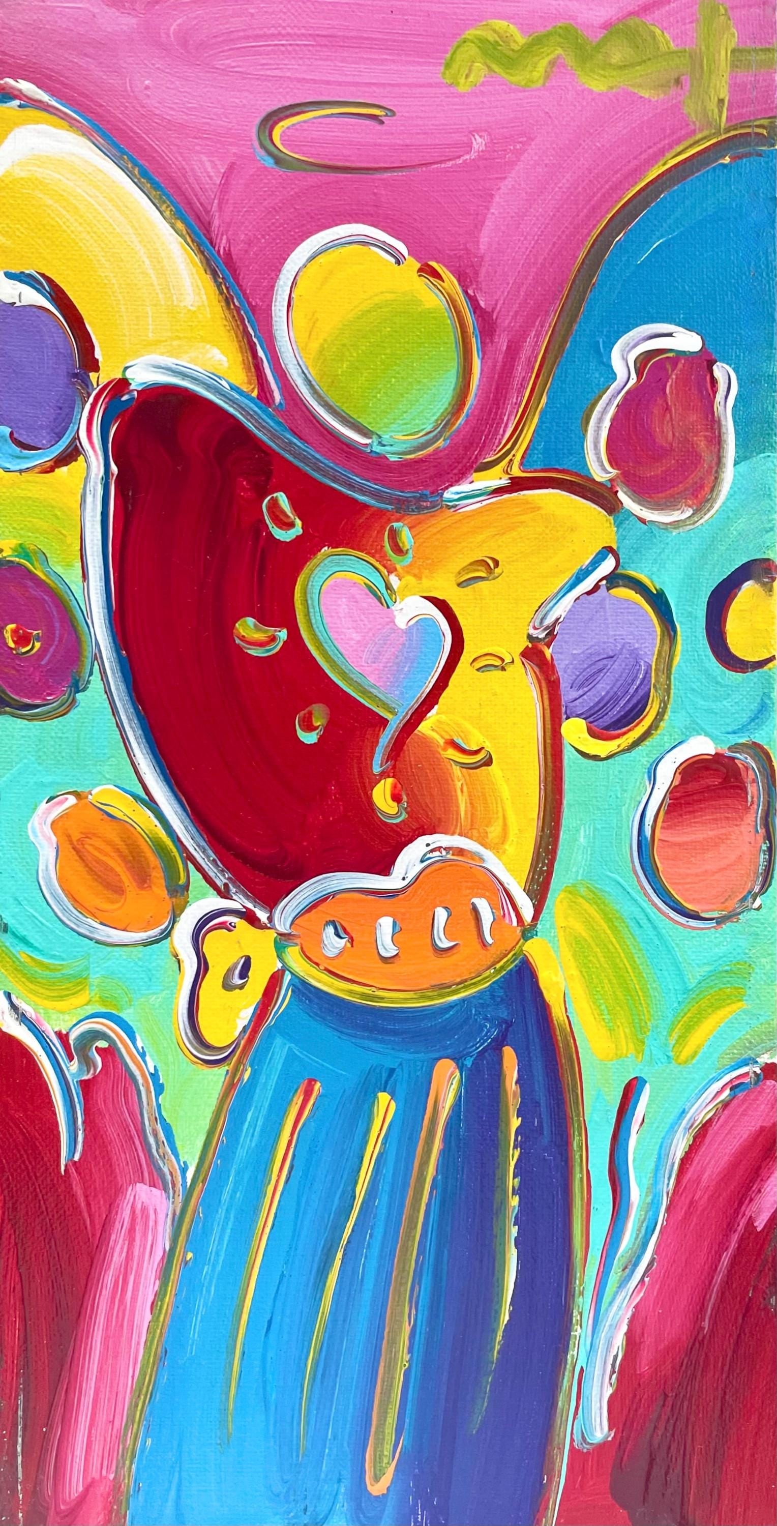 Peter Max, Angel with Heart, Ver. I, Hand Signed, Acrylic Painting (1 of 6)